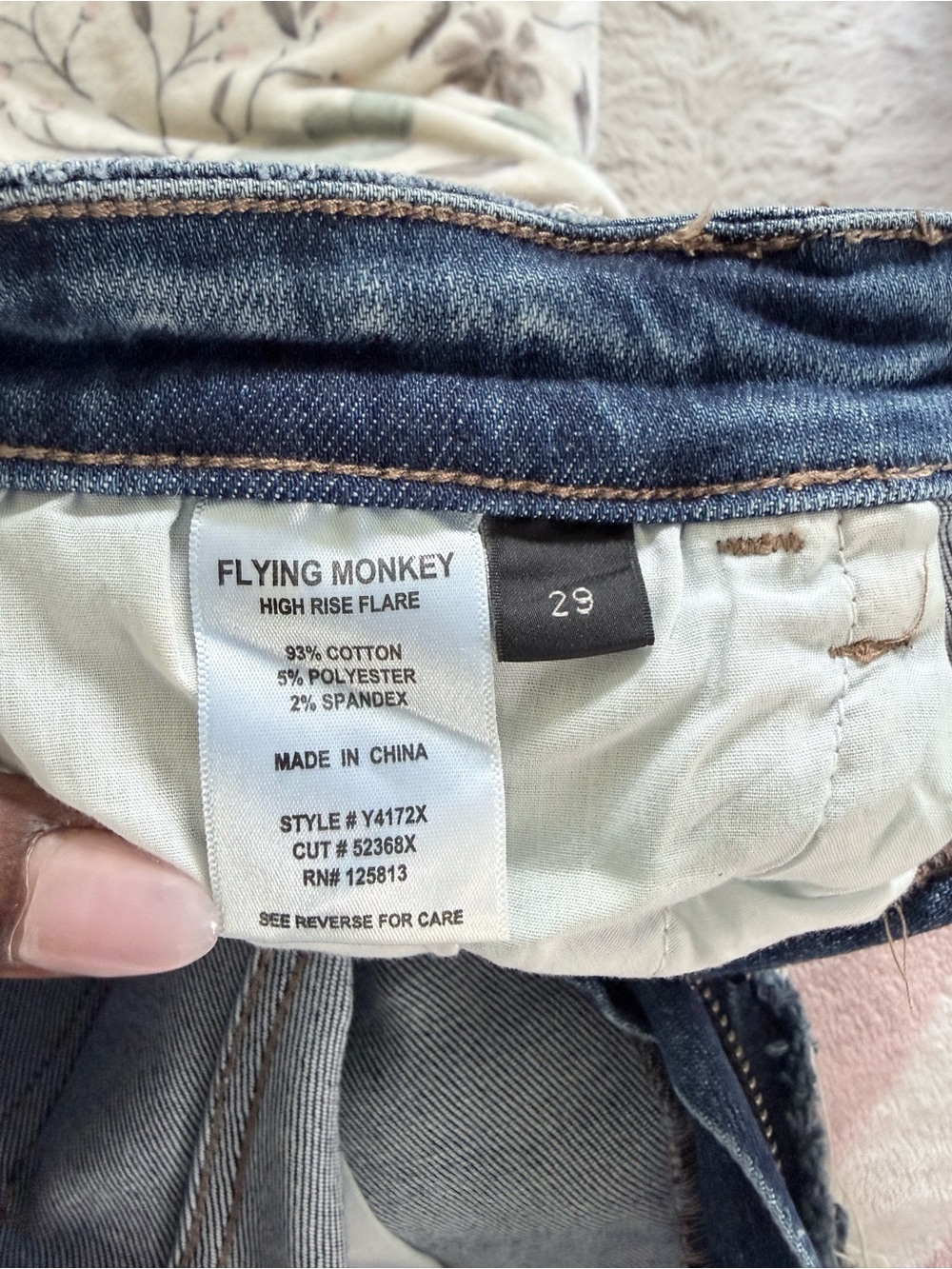 Flying Monkey Dark Blue High-Rise Flare Jeans